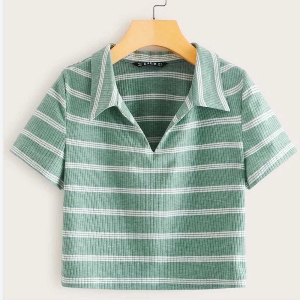 3/$10 Ribbed Striped Short Sleeve